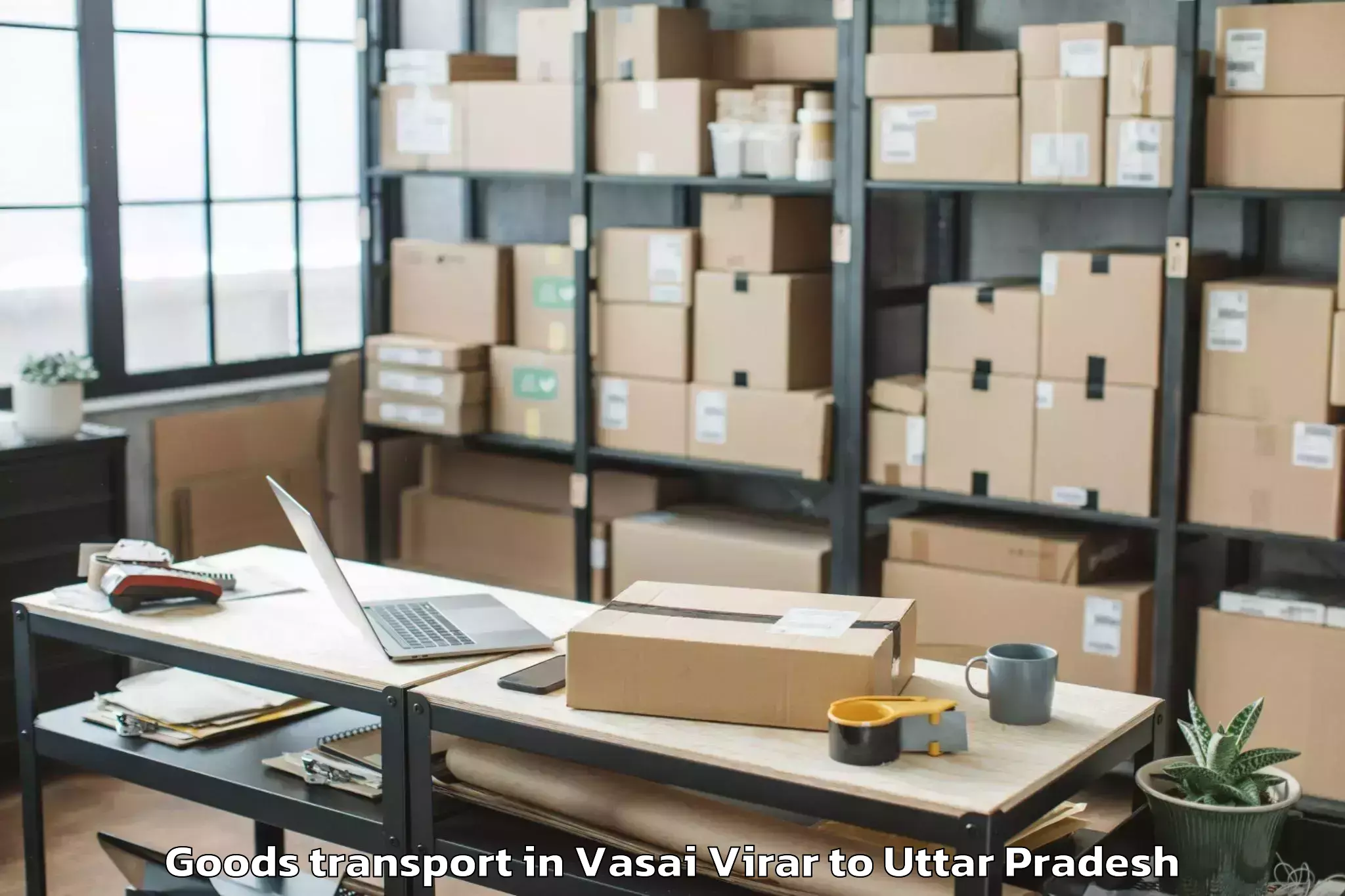 Top Vasai Virar to Manjhanpur Goods Transport Available